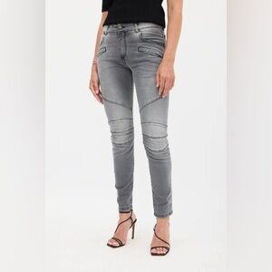 Pierre Balmain grey washed slim biker jeans size 26 fits 30